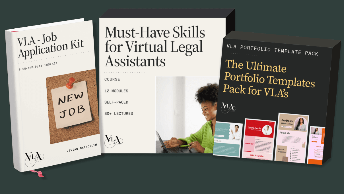 The VLA by Vivian product stack: the Job Application Kit book and the Portfolio Templates Pack.